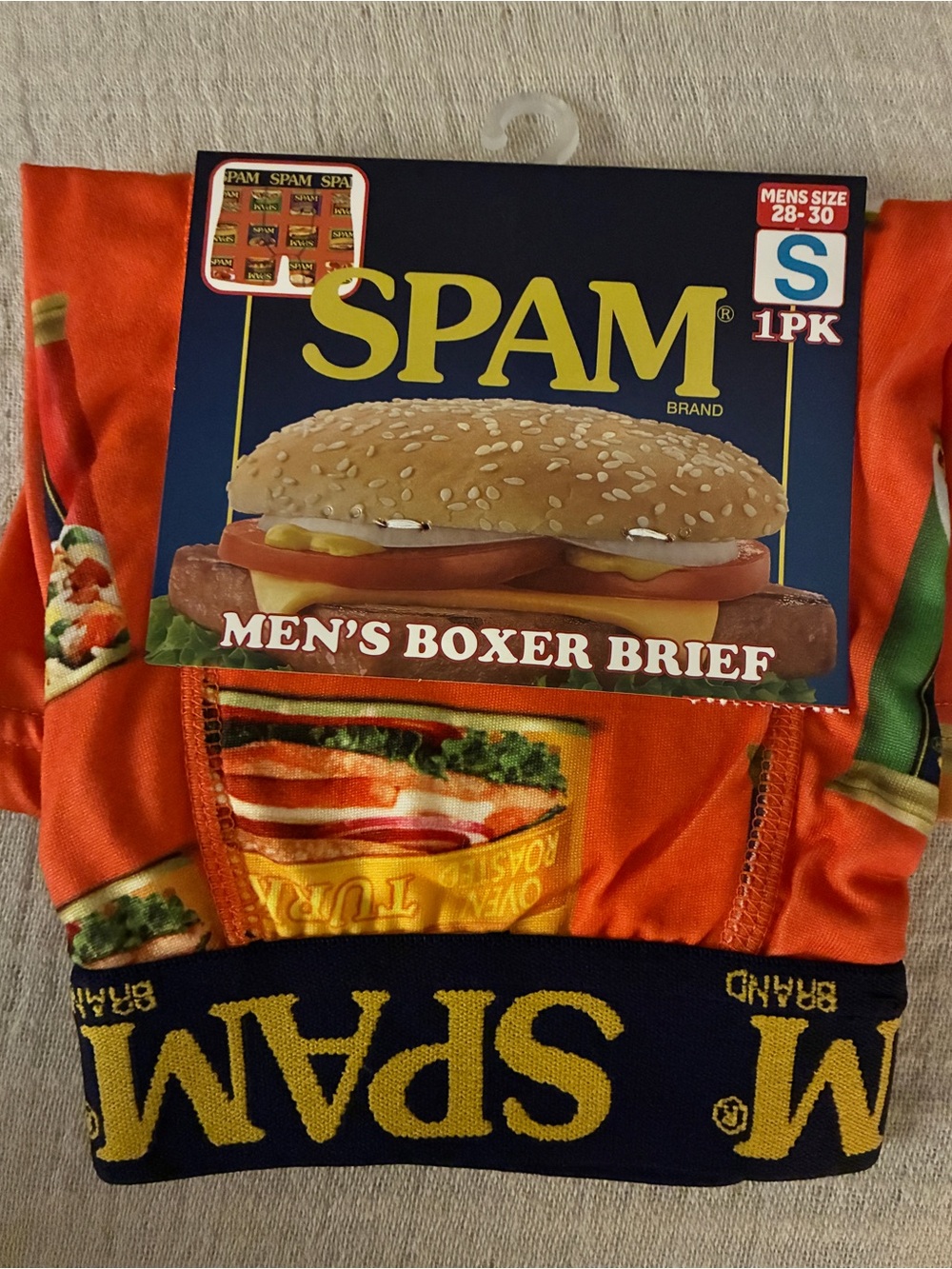 Pop Culture SPAM Men’s Boxer Brief, Sz Small, Fits 28-30 Inch Waist, NEW NWT